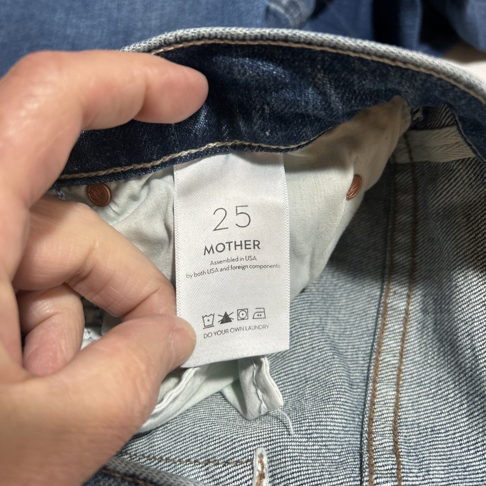 MOTHER High-Rise Flare Jeans in Denim Blue- LONG - Picture 7 of 8